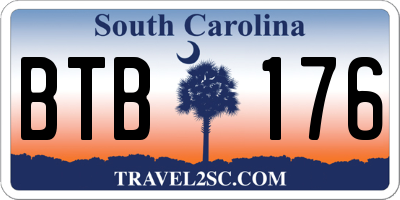 SC license plate BTB176