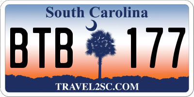 SC license plate BTB177