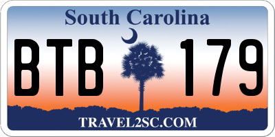 SC license plate BTB179