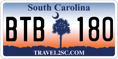 SC license plate BTB180