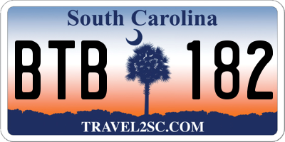 SC license plate BTB182