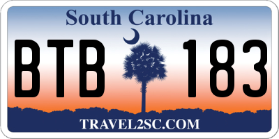 SC license plate BTB183