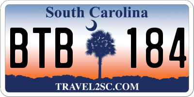 SC license plate BTB184