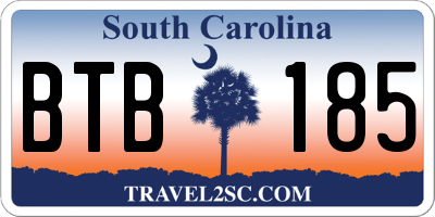 SC license plate BTB185