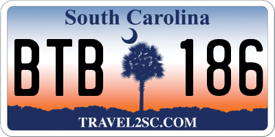 SC license plate BTB186