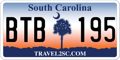 SC license plate BTB195