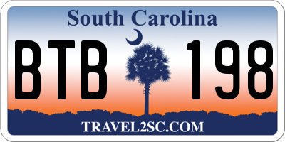SC license plate BTB198