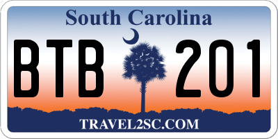 SC license plate BTB201