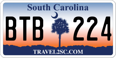 SC license plate BTB224