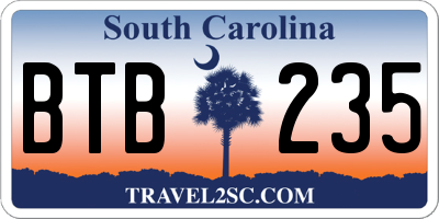 SC license plate BTB235