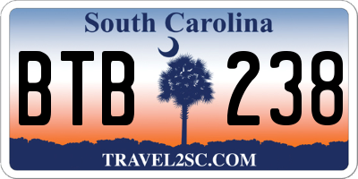 SC license plate BTB238