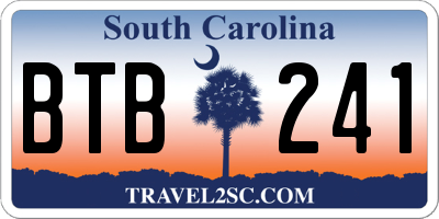 SC license plate BTB241