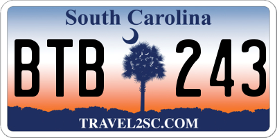 SC license plate BTB243