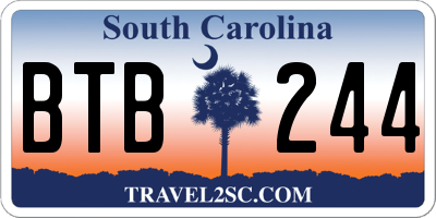 SC license plate BTB244