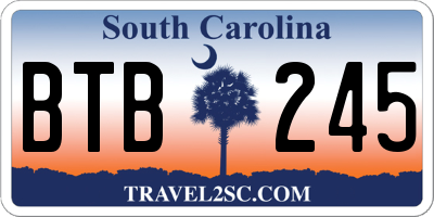 SC license plate BTB245