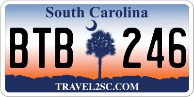 SC license plate BTB246