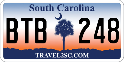 SC license plate BTB248