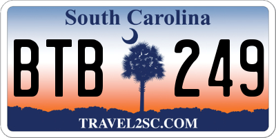 SC license plate BTB249