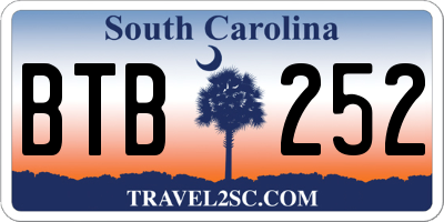 SC license plate BTB252