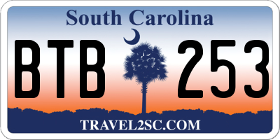 SC license plate BTB253