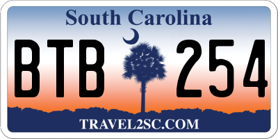 SC license plate BTB254
