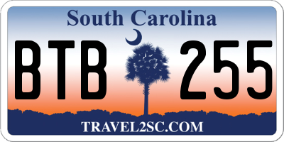 SC license plate BTB255
