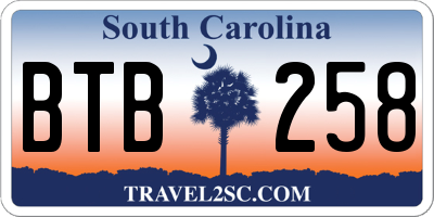 SC license plate BTB258