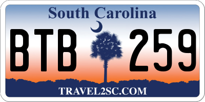 SC license plate BTB259
