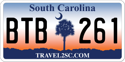 SC license plate BTB261