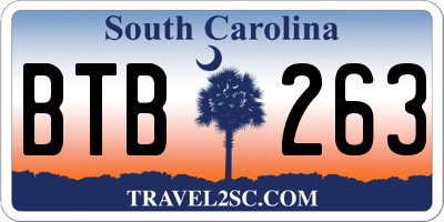 SC license plate BTB263