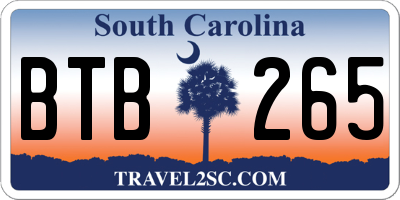 SC license plate BTB265