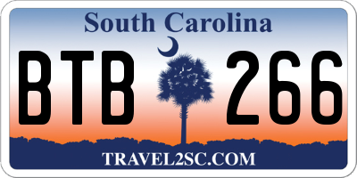 SC license plate BTB266