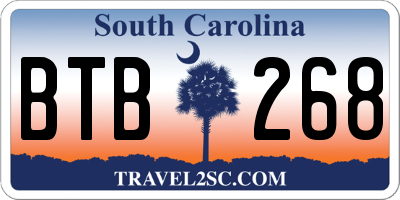 SC license plate BTB268