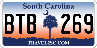 SC license plate BTB269