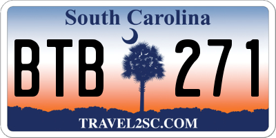 SC license plate BTB271