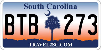 SC license plate BTB273
