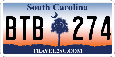 SC license plate BTB274