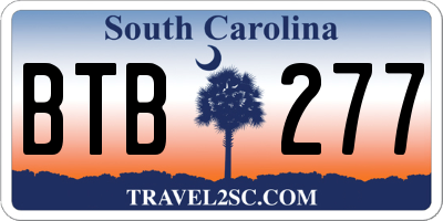 SC license plate BTB277