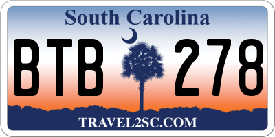 SC license plate BTB278
