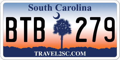 SC license plate BTB279
