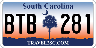 SC license plate BTB281
