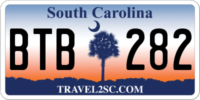SC license plate BTB282