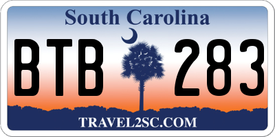 SC license plate BTB283
