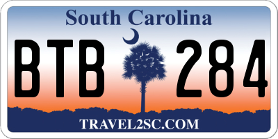 SC license plate BTB284