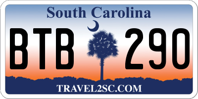 SC license plate BTB290