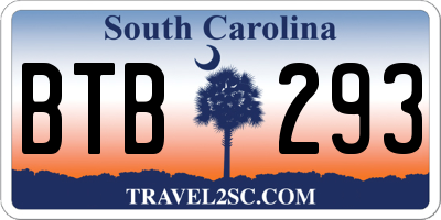 SC license plate BTB293