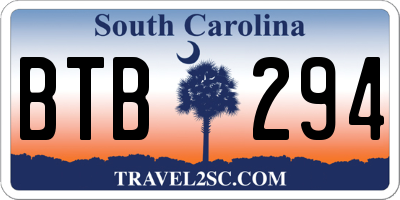 SC license plate BTB294