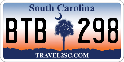SC license plate BTB298