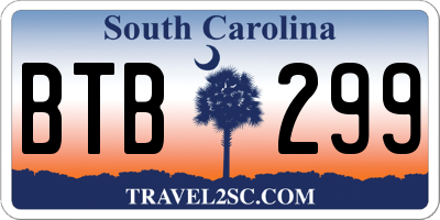 SC license plate BTB299