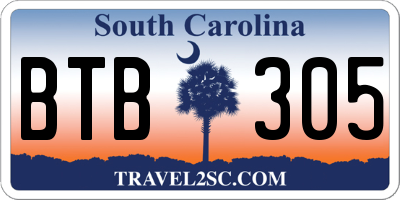 SC license plate BTB305